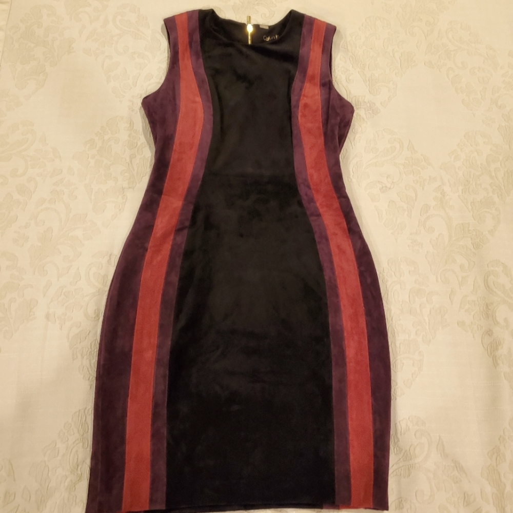 Suede sheath dress by Calvin Klein